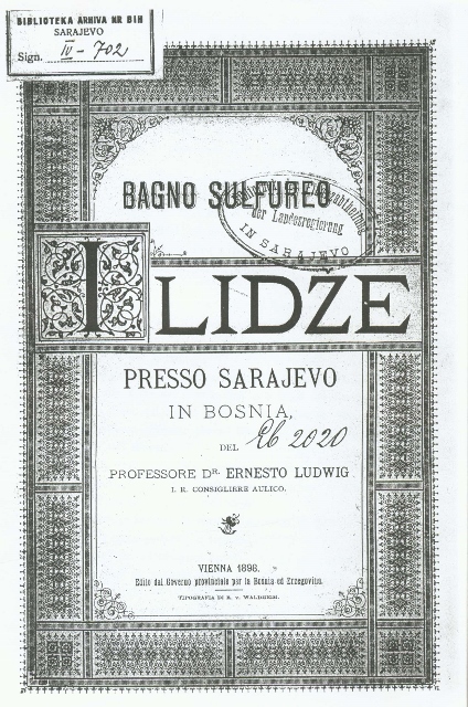 Brochure della fine dell\'800 di pubblicità dei bagni solfurei di Ilidze (Sarajevo)